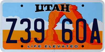 UT license plate Z396OA
