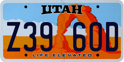 UT license plate Z396OD