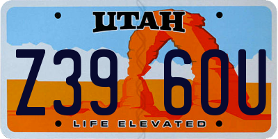 UT license plate Z396OU