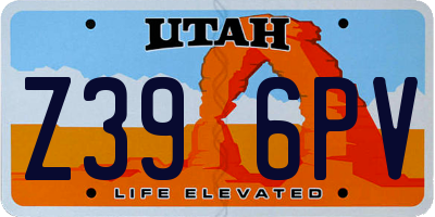 UT license plate Z396PV