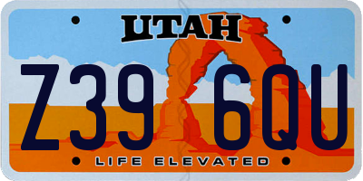 UT license plate Z396QU