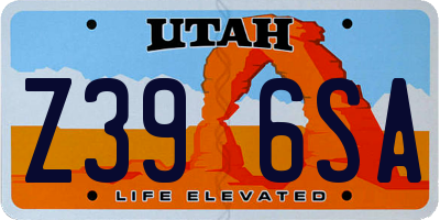 UT license plate Z396SA