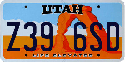 UT license plate Z396SD