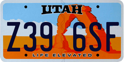 UT license plate Z396SF