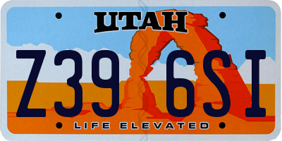 UT license plate Z396SI