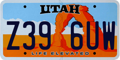 UT license plate Z396UW
