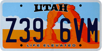 UT license plate Z396VM