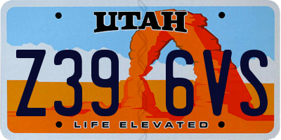 UT license plate Z396VS