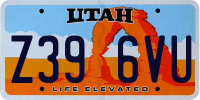 UT license plate Z396VU
