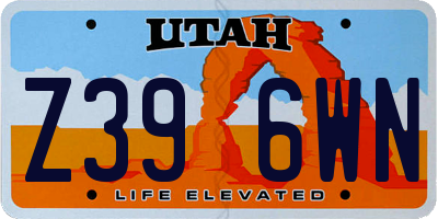 UT license plate Z396WN