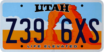 UT license plate Z396XS