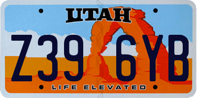 UT license plate Z396YB