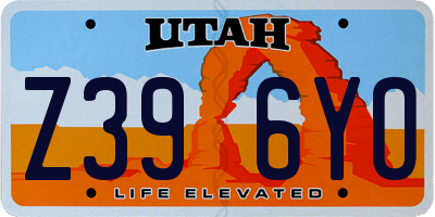 UT license plate Z396YO