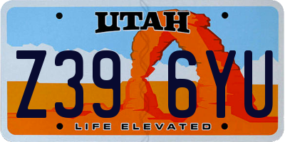 UT license plate Z396YU