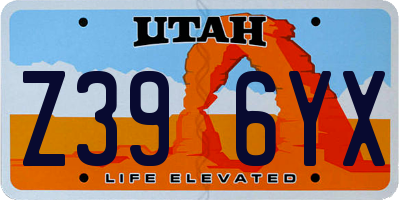 UT license plate Z396YX