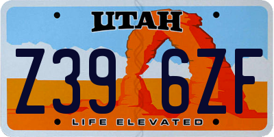UT license plate Z396ZF