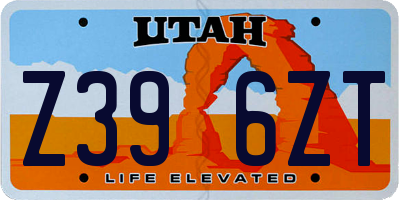 UT license plate Z396ZT