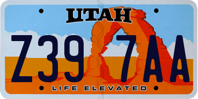 UT license plate Z397AA