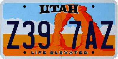 UT license plate Z397AZ
