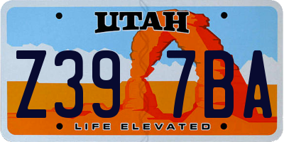 UT license plate Z397BA