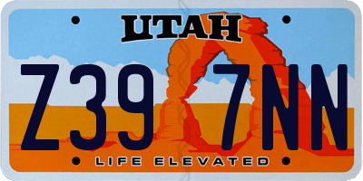 UT license plate Z397NN
