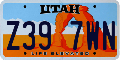 UT license plate Z397WN