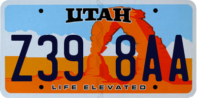 UT license plate Z398AA