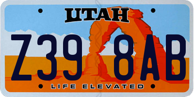 UT license plate Z398AB