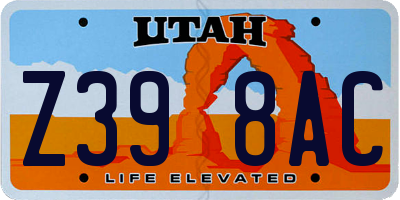 UT license plate Z398AC