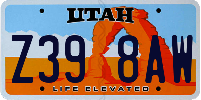 UT license plate Z398AW