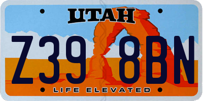 UT license plate Z398BN