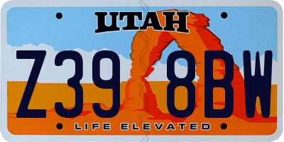 UT license plate Z398BW