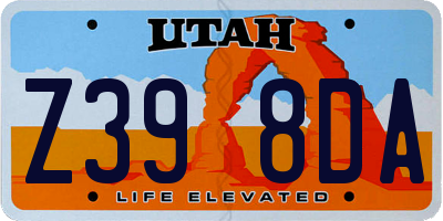 UT license plate Z398DA