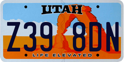 UT license plate Z398DN