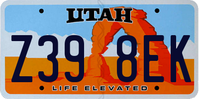 UT license plate Z398EK