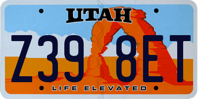 UT license plate Z398ET