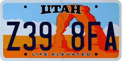 UT license plate Z398FA