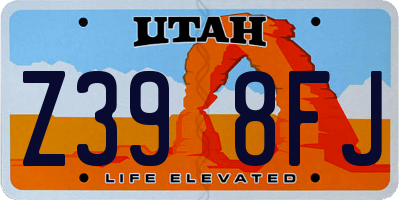 UT license plate Z398FJ