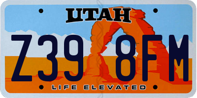 UT license plate Z398FM