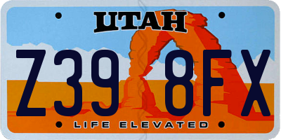 UT license plate Z398FX