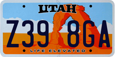 UT license plate Z398GA