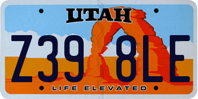 UT license plate Z398LE