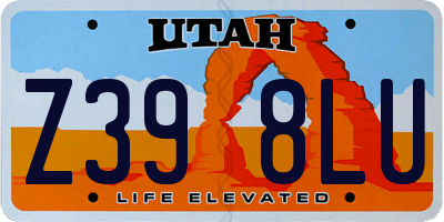UT license plate Z398LU