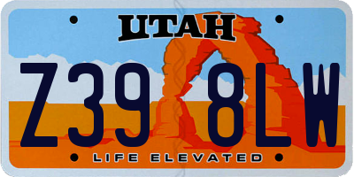 UT license plate Z398LW