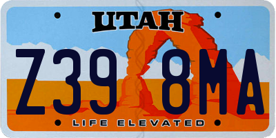 UT license plate Z398MA