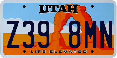UT license plate Z398MN