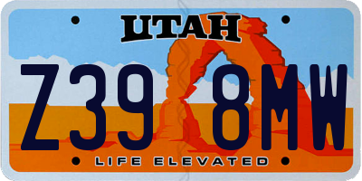 UT license plate Z398MW