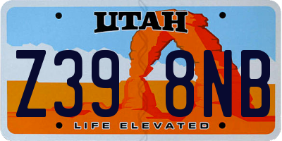 UT license plate Z398NB