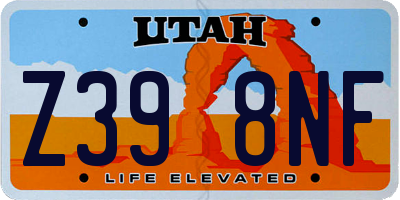 UT license plate Z398NF