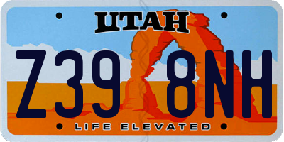 UT license plate Z398NH
